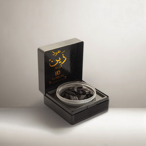 Bukhoor Oud Zain premium incense featuring the authentic aroma of luxurious evaporated oud